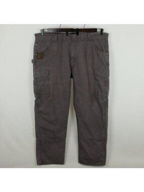 Wrangler Riggs Workwear Men's 44x32 Gray Ripstop Double Knee Carpenter Pants